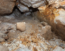 Figura 3 - Mina 1, final da galeria (Foto: Pedro Almeida - GEM)